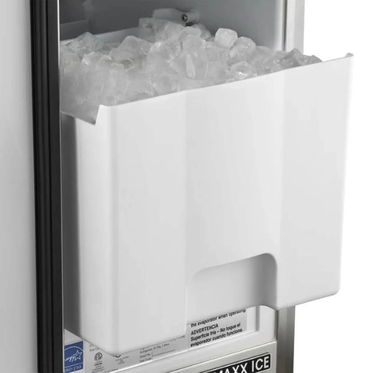Maxx Ice MIM50P-O 15" Air Cooled Full Cube 65 lb Undercounter Ice Machine with 25 lb Bin, Outdoor