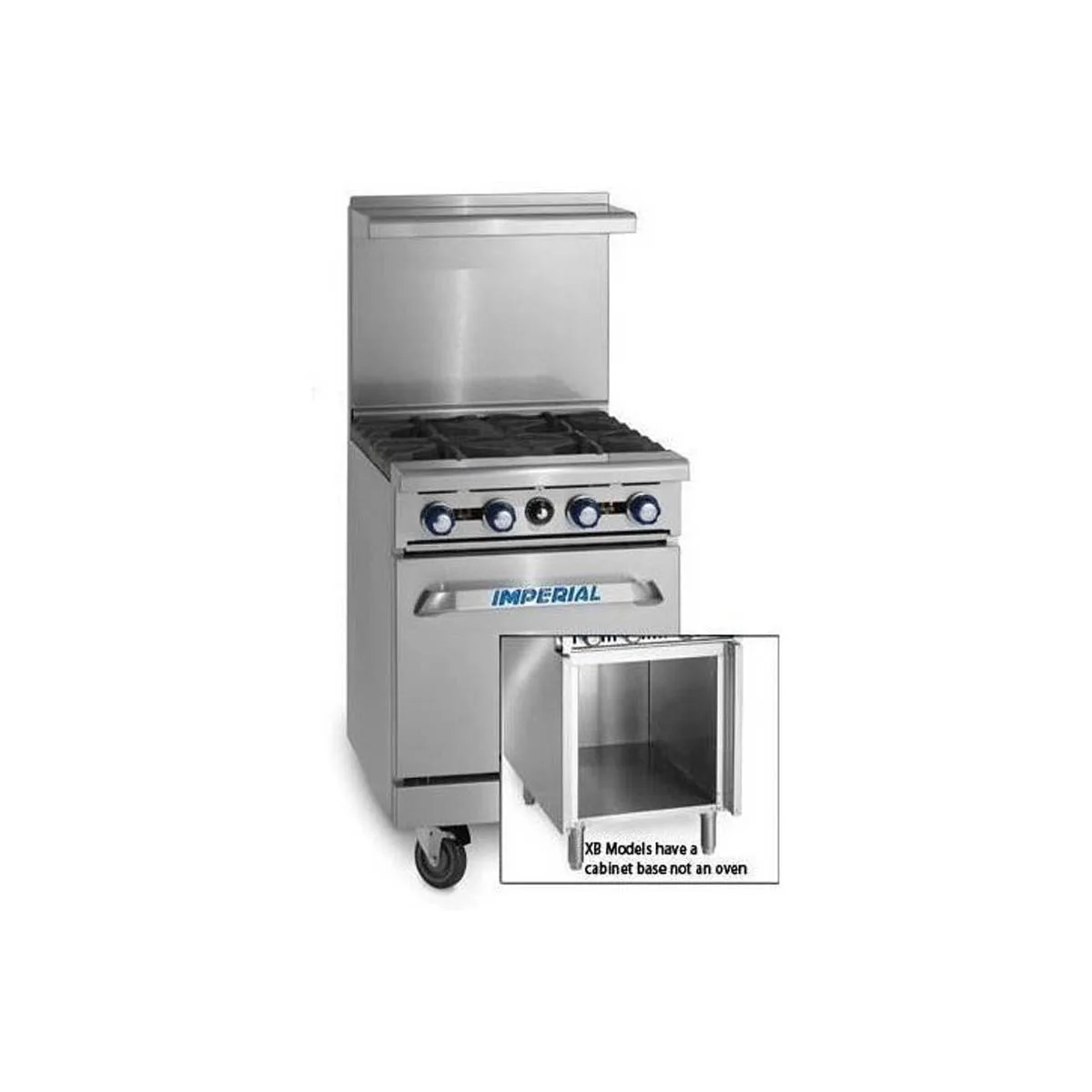 Imperial IR-4-XB 24" Gas Restaurant Range, (1) Cabinet, (4) Open Burners