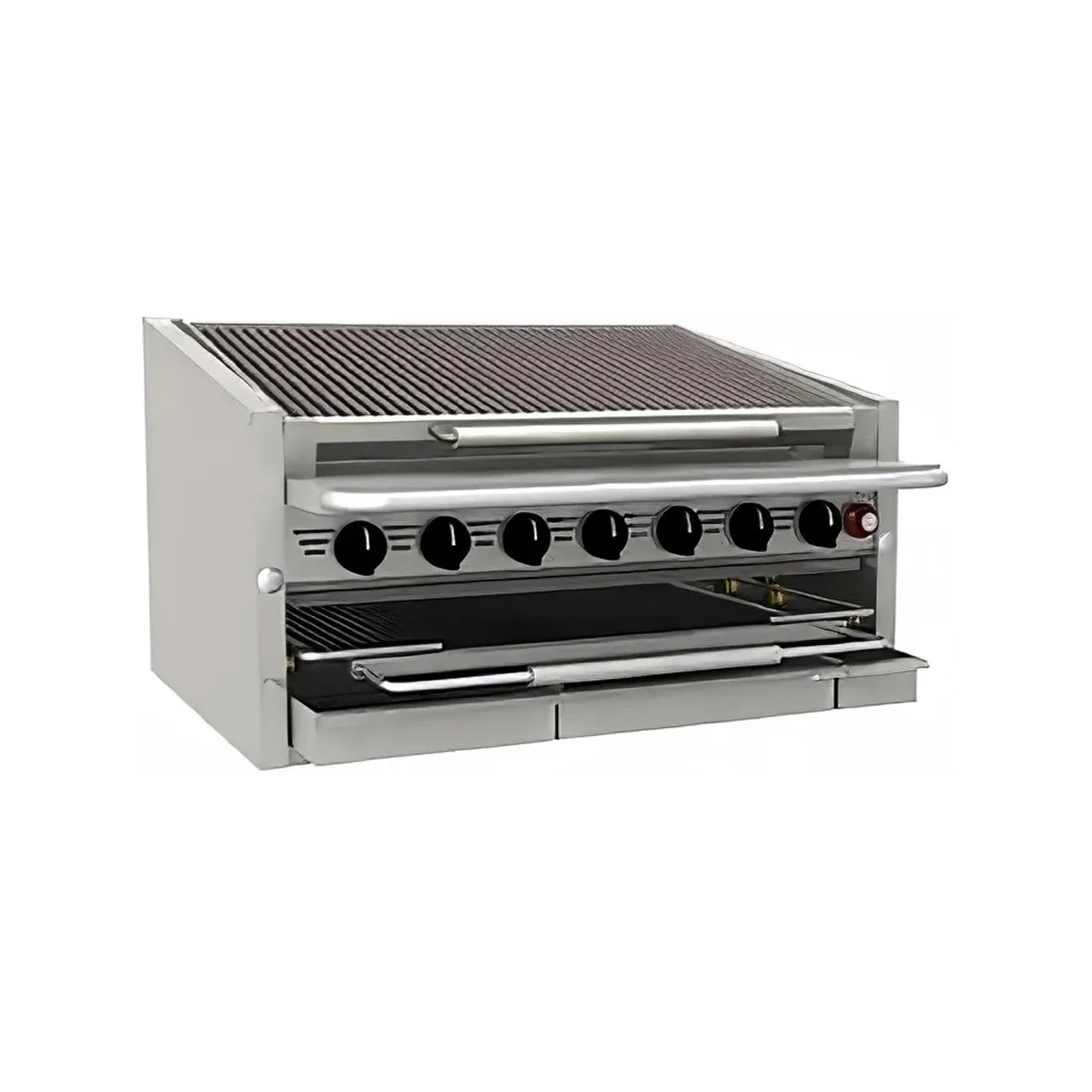 Bakers Pride C-72RS-C 72" Countertop Gas Radiant/Lava Rock Charbroiler w/ (16) Burners, 240.000 BTU