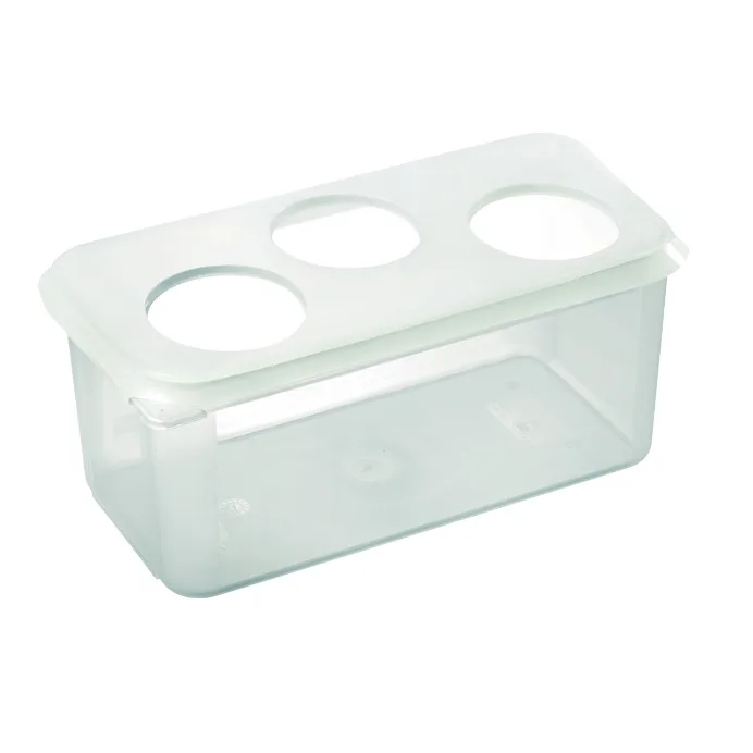 Carlisle 01472 Araven Squeeze Dispenser, 12"¾x6"⅞x6", Holds 3 2"⅞ Bottles, 26 oz Polypropylene