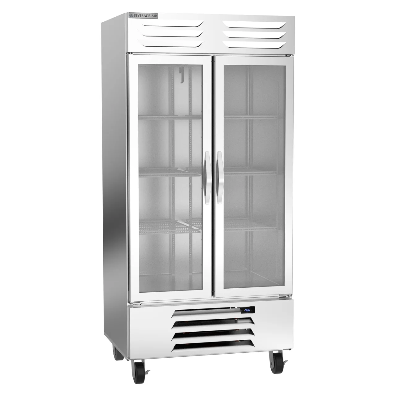 Beverage Air FB35HC-1G 39" Two Section Reach-In Freezer w/ 2 Glass Doors, Bottom Mount, 35 cu. ft.