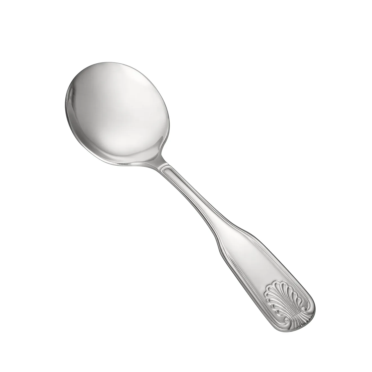 CAC China 3001-04 Phoenix Bouillon Spoon, 6-1/8" Length, Weight, 18/0 Stainless Steel - 1 Dozen
