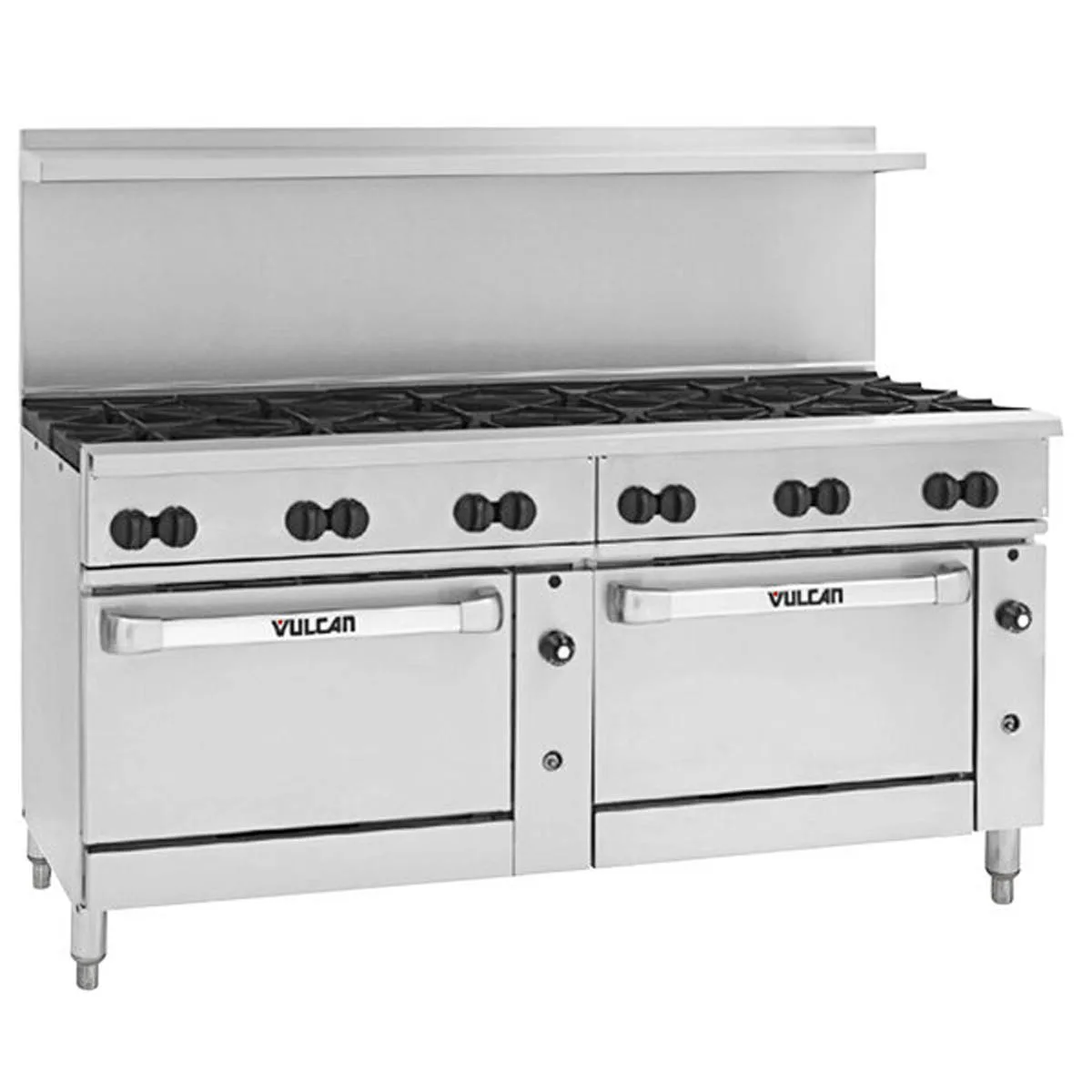 Vulcan 72RS-12B 72" Gas Restaurant Range w/ (12) Open Burners, (1) Standard Oven, (1) Refrigerated / Freezer, 395.000 BTU