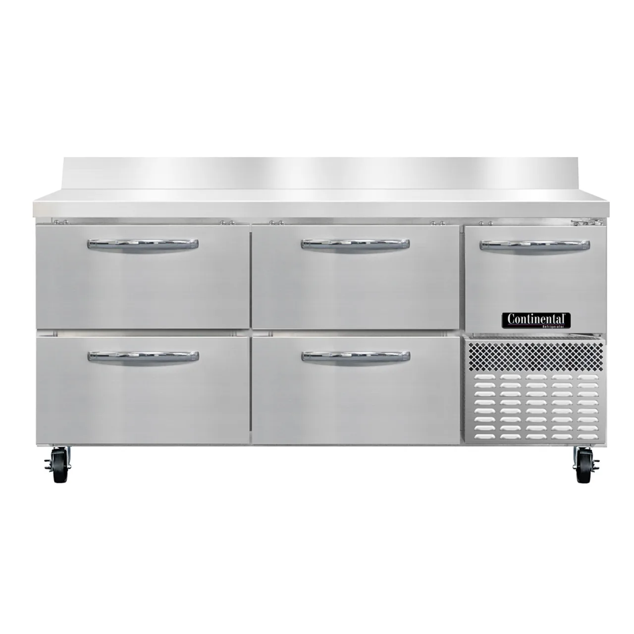 Continental Refrigerator RA68SNBS-D 68" Worktop Refrigerator w/ 4 Drawers & 1 Half Door
