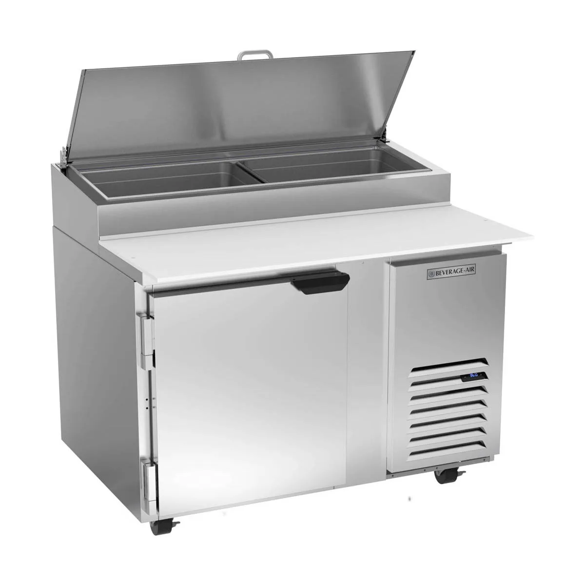 Beverage Air DP46HC 46" 1-Section Refrigerated Pizza Prep Table w/ 1 Door, 12 cu. ft.