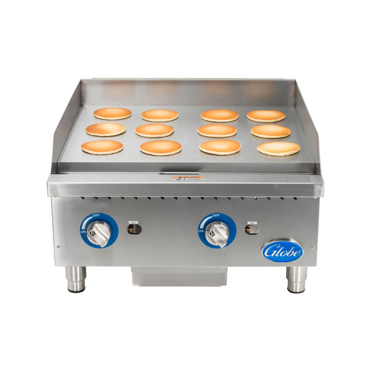 Globe GG24G 24" Countertop Gas Griddle, Manual Controls, 1" Steel Plate, 60.000 BTU