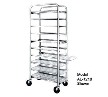 Winholt AL-1210 End Load Aluminum Mobile Platter Rack - (10) 12" Platters