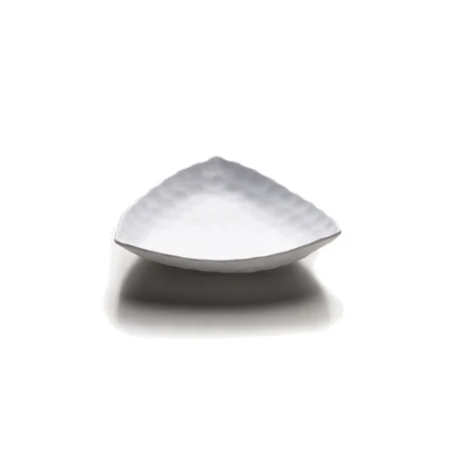 GET JW7012-W Platter, 32 Oz., 12" x 2-1/2", Triangular White Melamine, Break/Chip Resistant