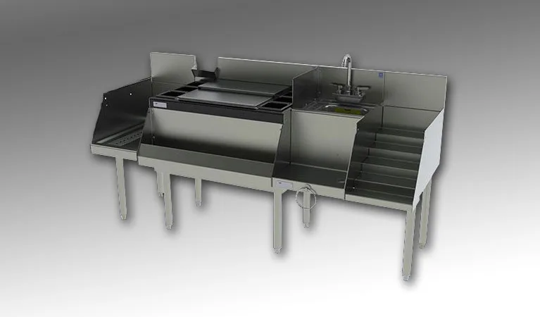Perlick UCS48B-LF 48" Blender Station Underbar Ice Bin/Cocktail Station w/ 10 Circuit & 30" Ice Chest