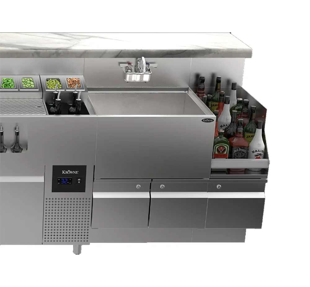 Krowne AL24-AL122-R 122" One Twenty Two Alchemy Series Workstation / Refrigerated Base