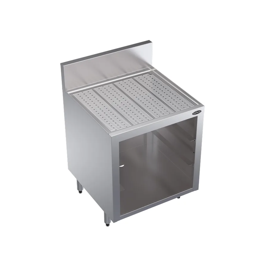 Krowne KR24-GSB1 24" Underbar Glass Rack Storage Unit w/ Drainboard Top, Rack Slides