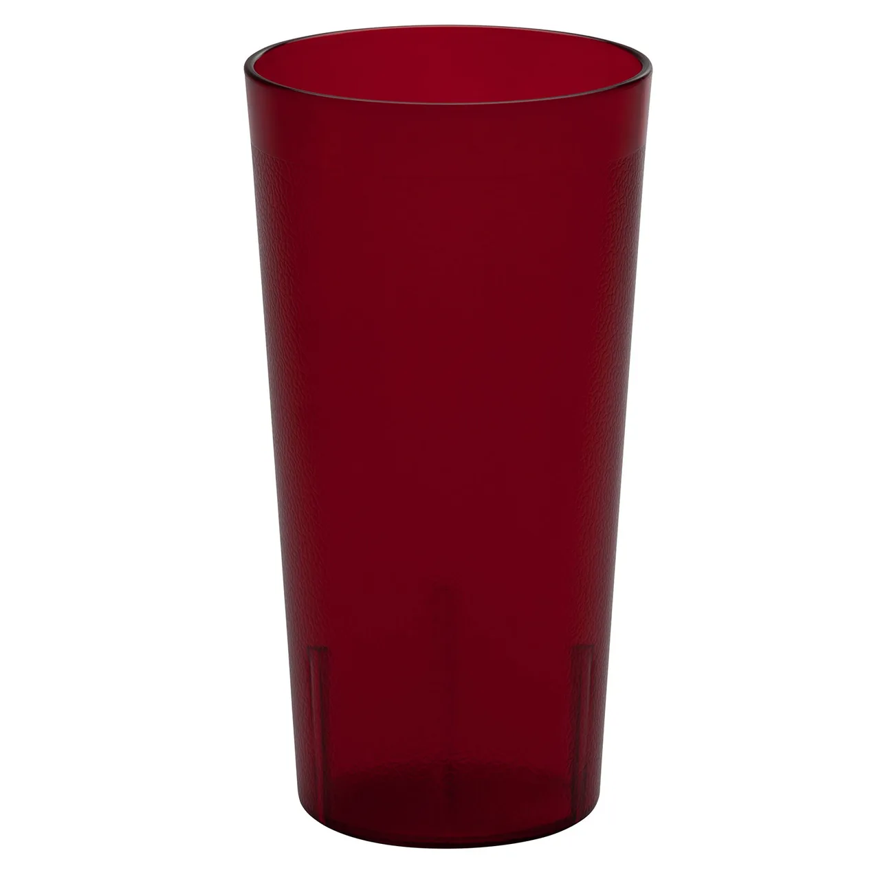 Cambro 1600P156 - 16.4 oz Ruby Red SAN Tumbler, 3-1/8" Top, Textured, Sani‑Rim Lip - 72/Case