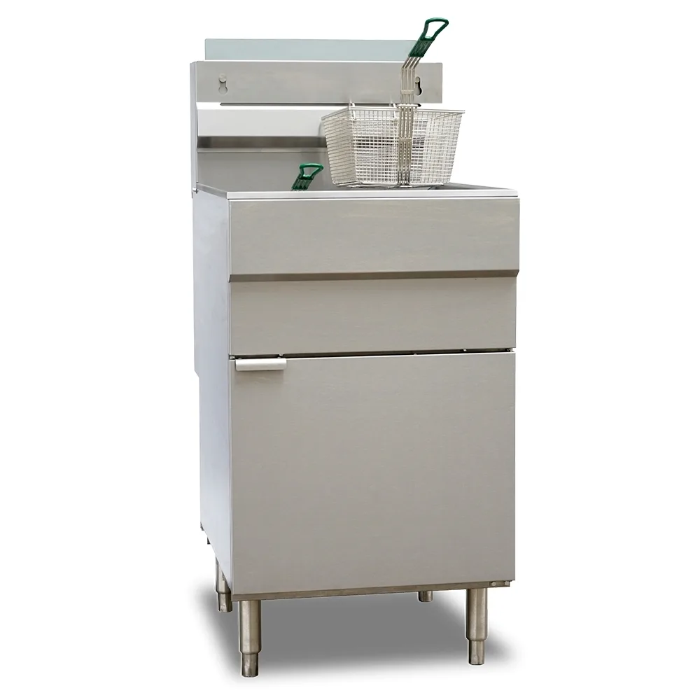 Omcan USA 46020 Full Pot Floor Model LP Gas Deep Fryer, 70 lbs Oil Capacity, 150.000 BTU