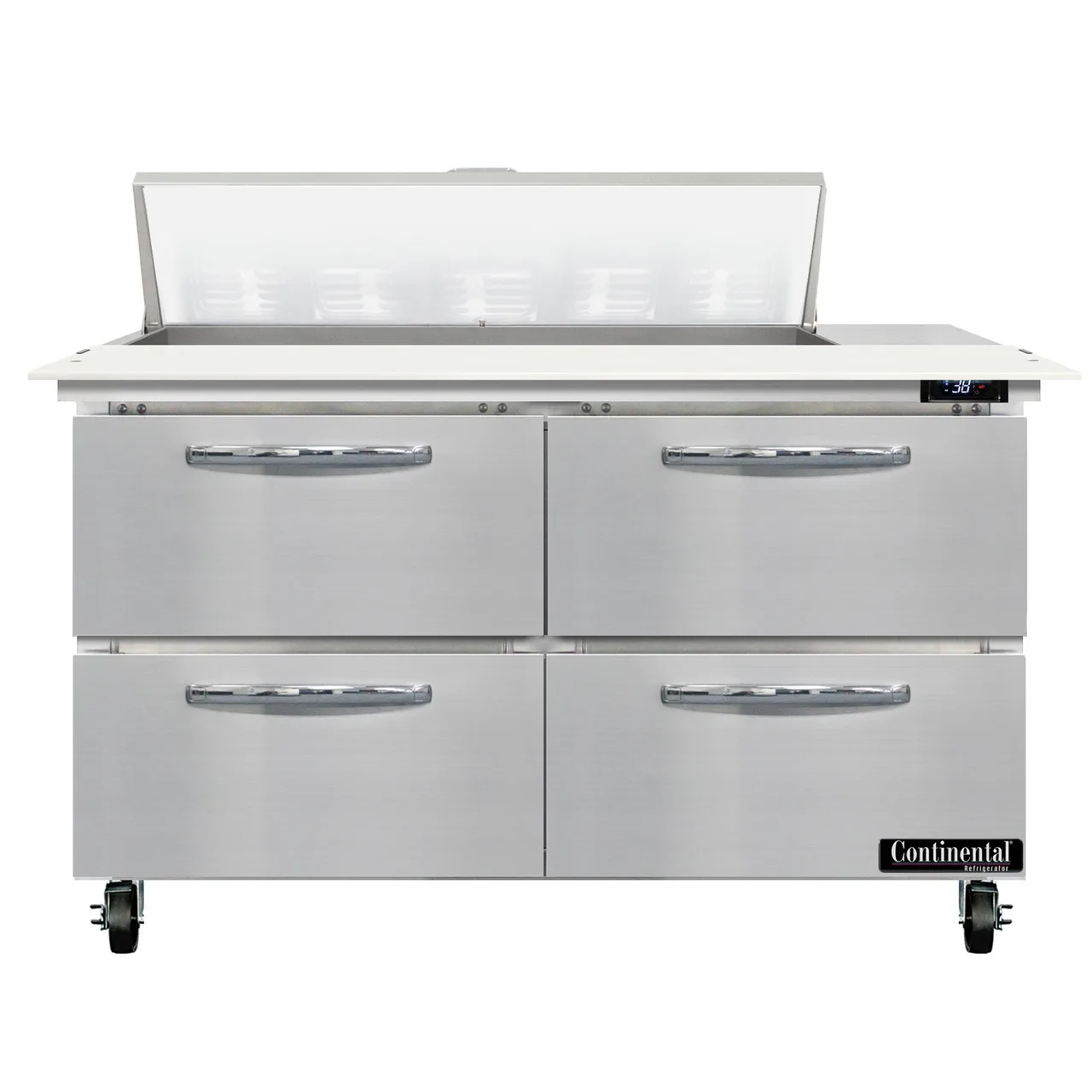 Continental Refrigerator SW48N10C-D 48" Sandwich / Salad Prep Table w/ 4 Drawers, 10 Pans