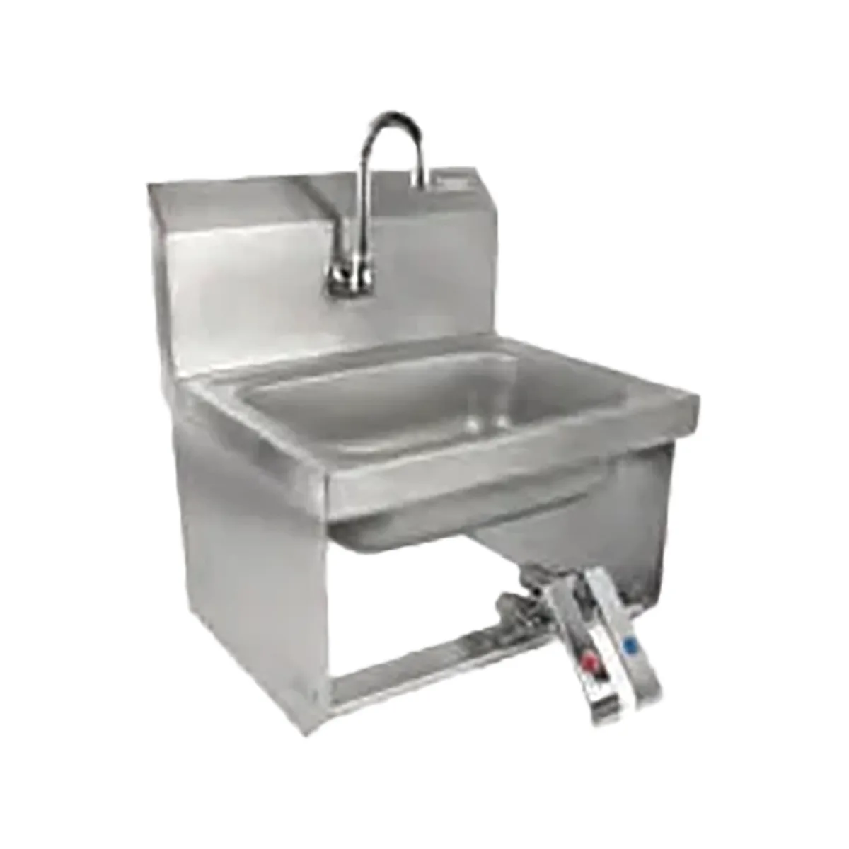 John Boos PBHS-W-1410-KV2MB 17" Wall Mounted Hand Sink w/Hands Free Faucet & Double Knee Valves