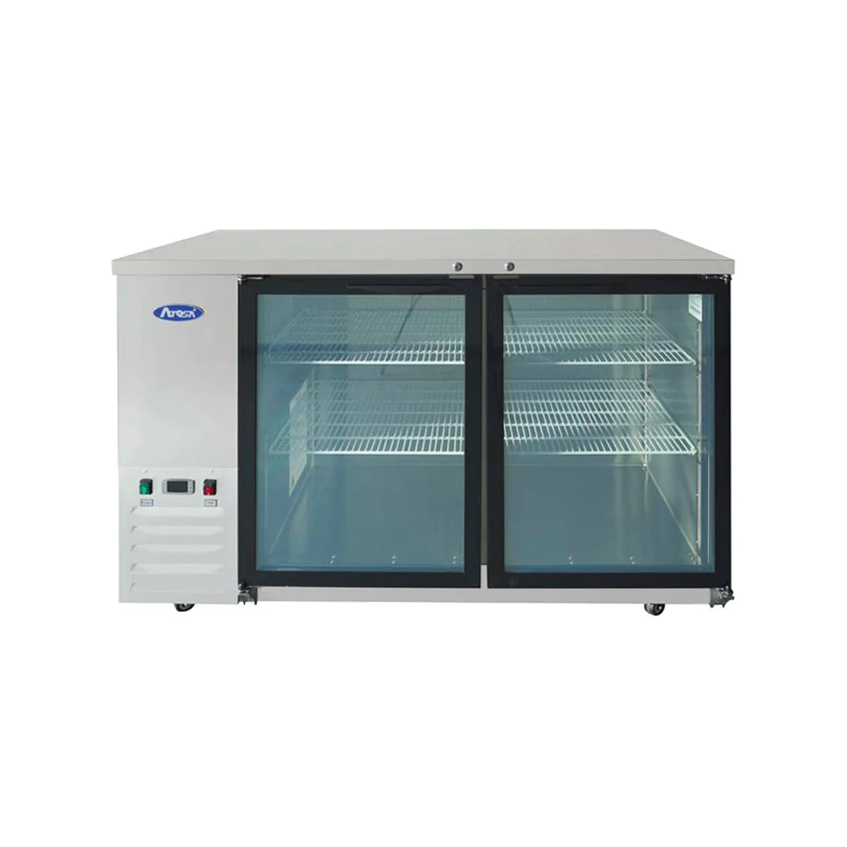 Atosa USA SBB59GGRAUS1 57" Two Section Back Bar Cooler with Glass Door, 15.0 cu. ft.