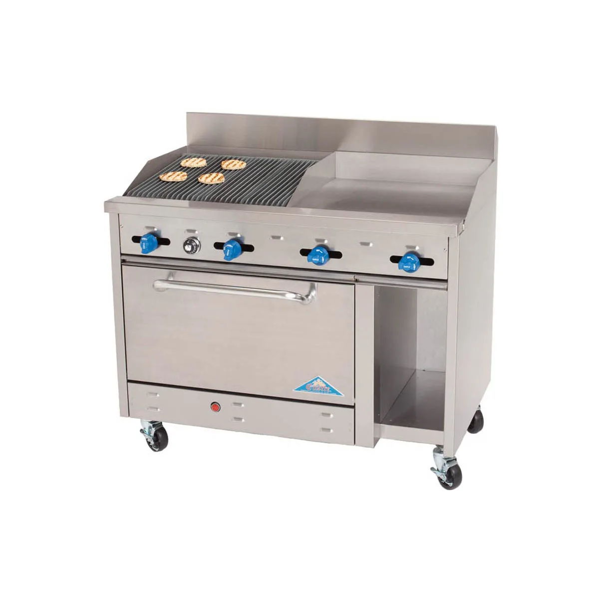 Comstock-Castle F33033-48-2RB 72" Gas Restaurant Range w/ (1) 48" Griddle, (1) 24" Charbroiler, (1) Standard Oven, (1) Cabinet Base, 186.000 BTU