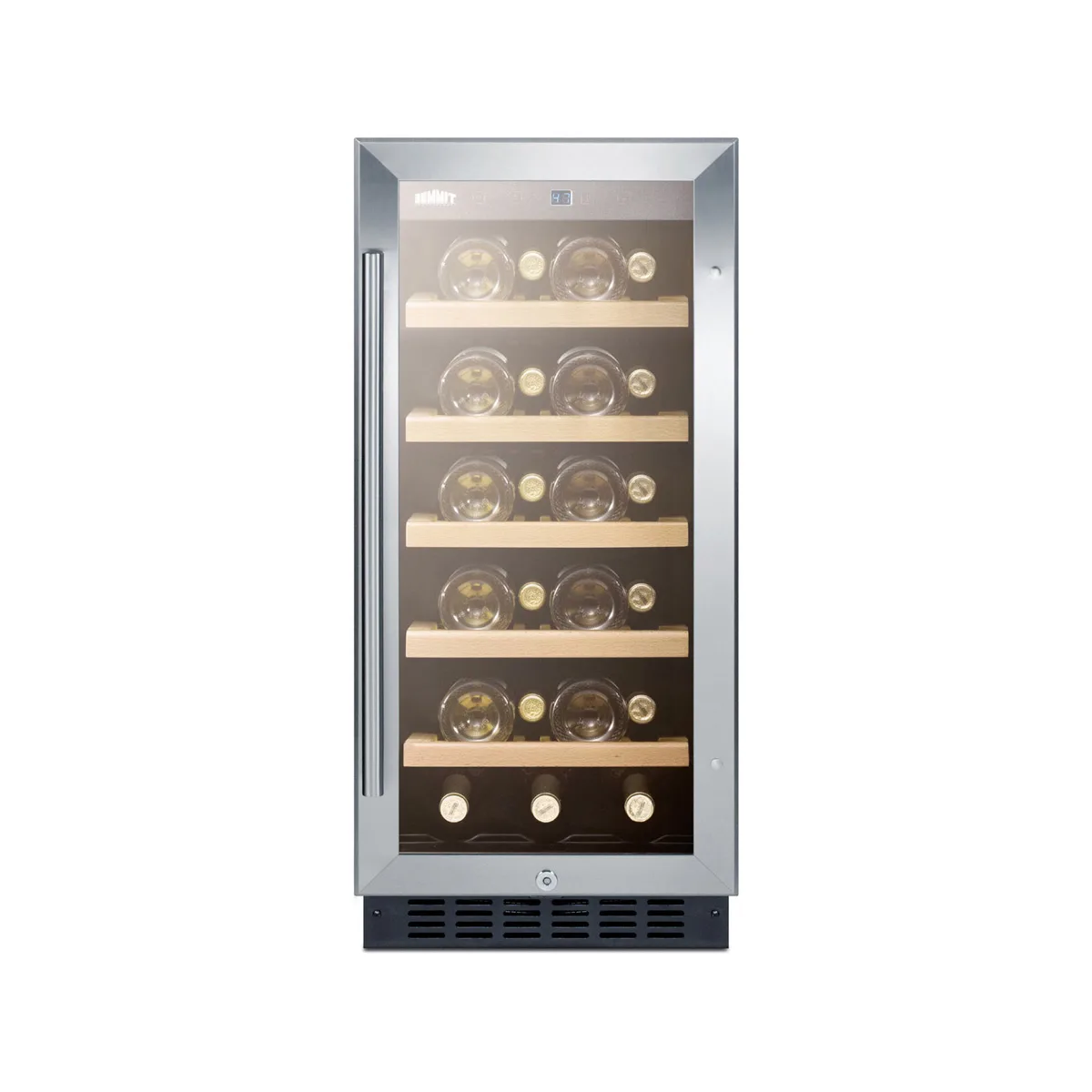 Summit ALWC15CSS 15" Glass Door Wine Refrigerator, Single Temperature, 23 Bottles