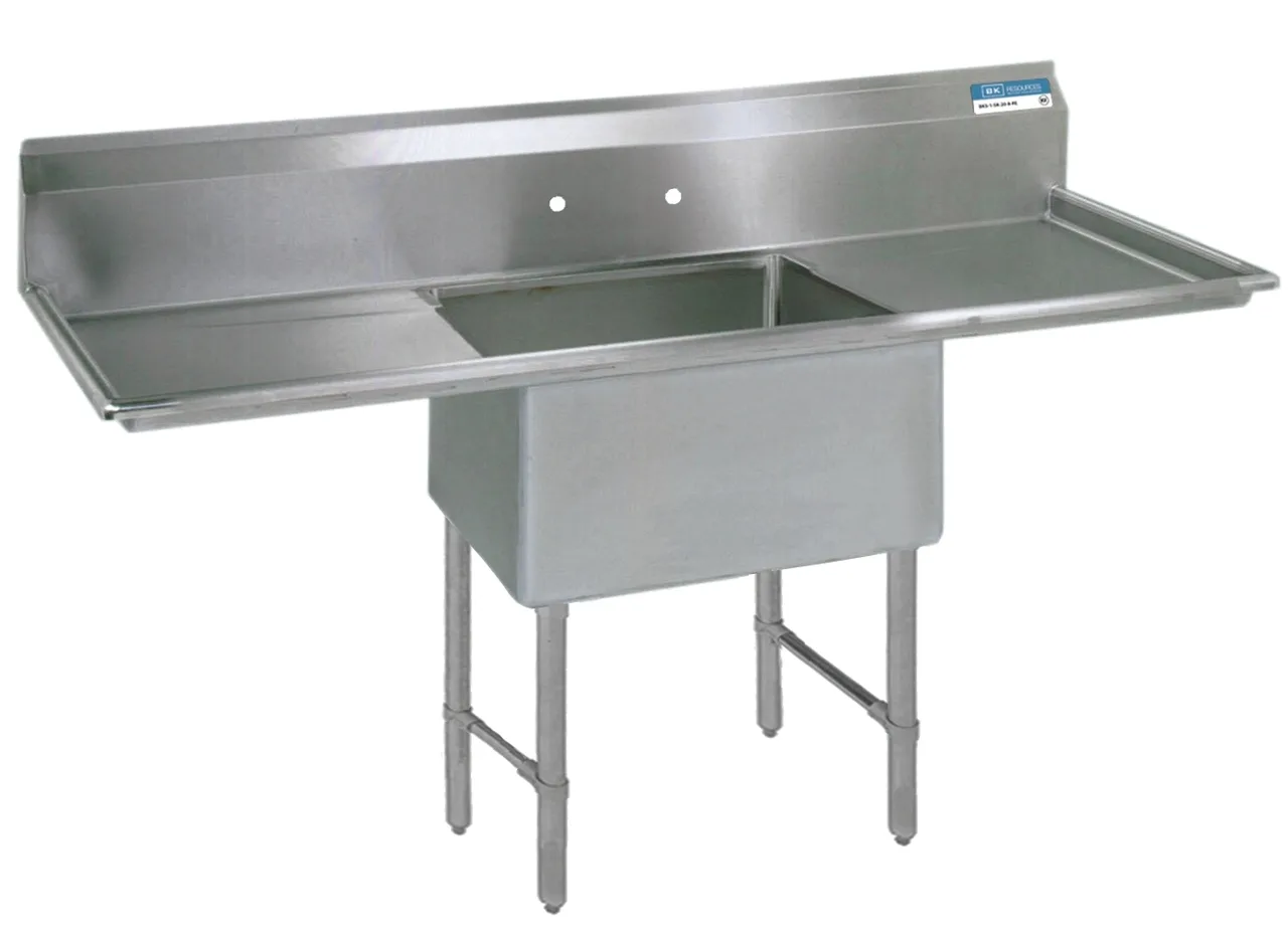 BK Resources BKS6-1-18-14-18TS One Compartment Sink, 57-1/4"W X 23-1/2"D X 44-1/16"H