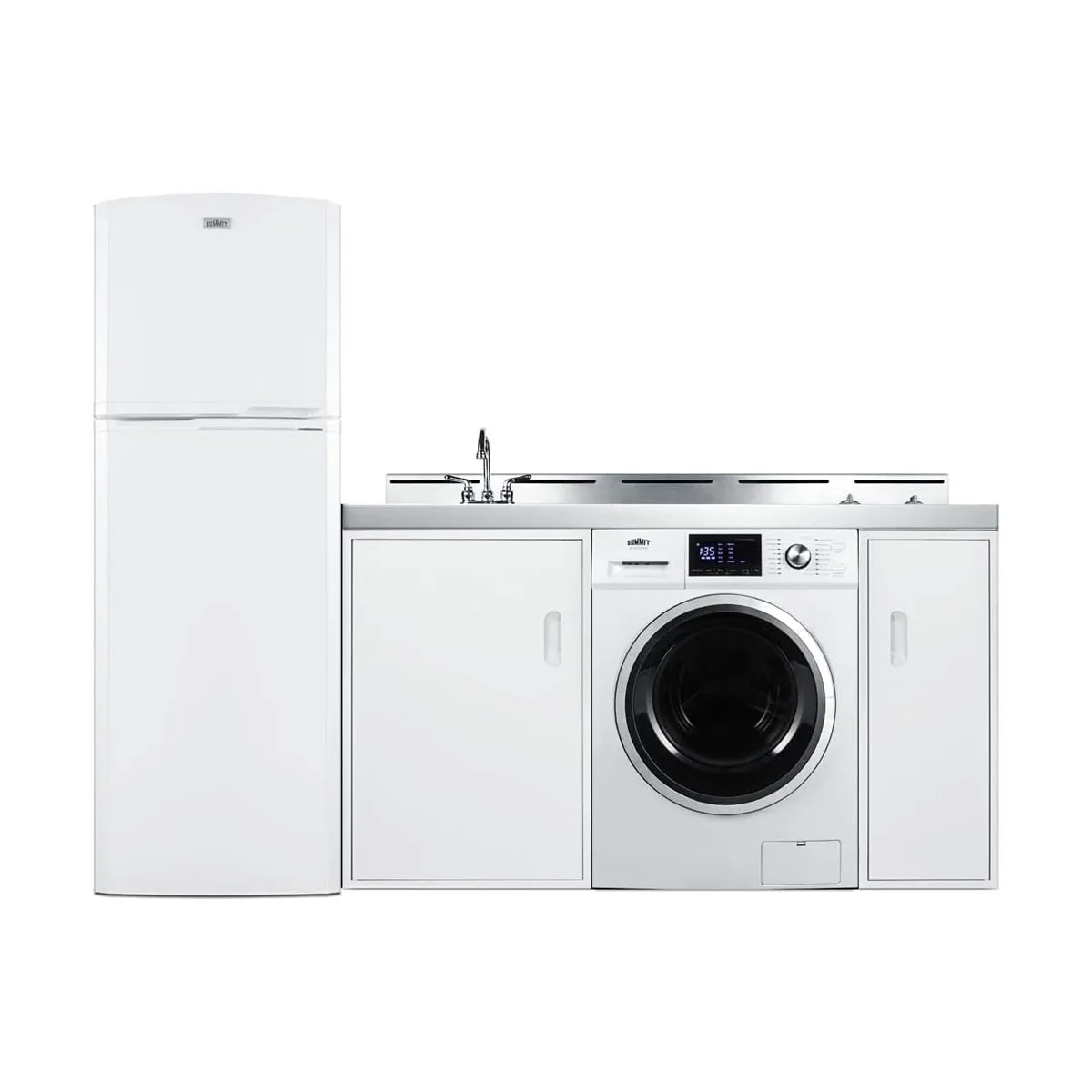 Summit ACKSPWD821G All-In-One Combination Kitchenette with Washer/Dryer Combo