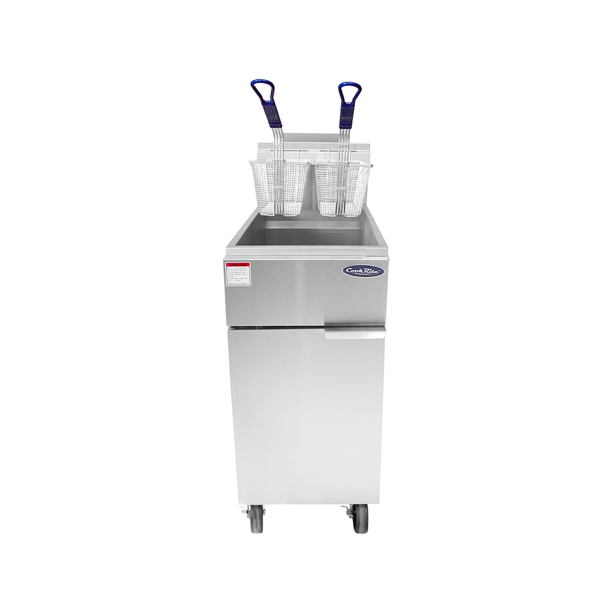 Atosa USA ATFS-50-NG 15" Floor Model Full Pot Natural Gas Fryer, 50 Lbs, (4) Burners, 136.000 BTU 