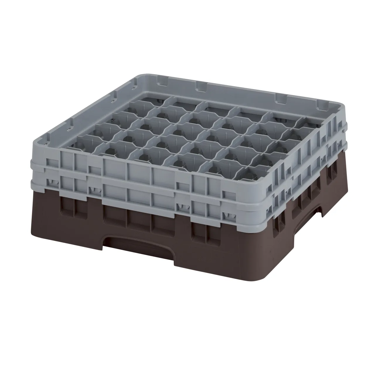 Cambro 36S434167 Camrack Glass Rack, Full Size, Brown, 19-3/4 x 19-3/4, 36 Compartments, 2-7/8 Max Dia, 5-1/4 Max Height