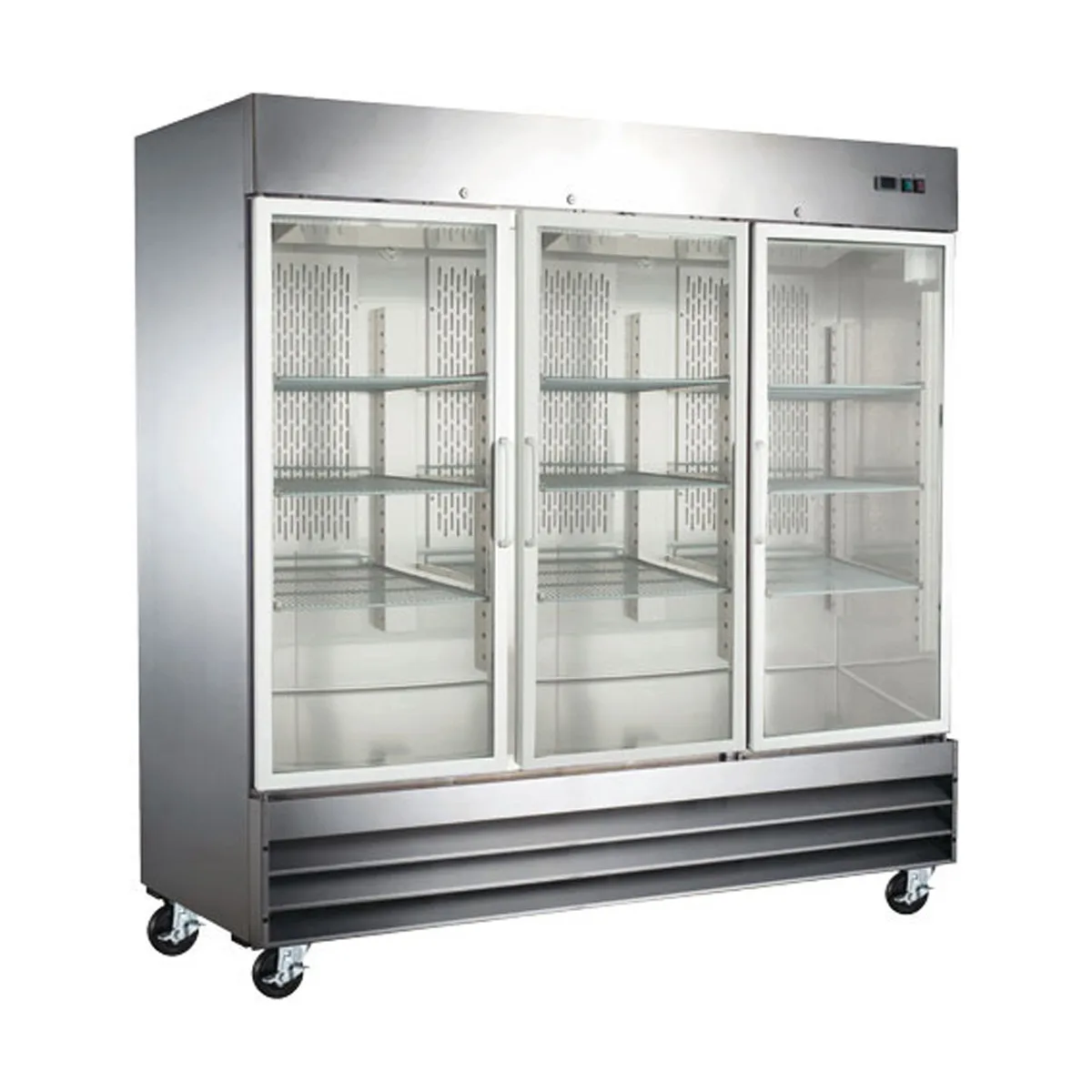 Omcan USA 51028 80" 3-Section Merchandiser Refrigerator w/ Glass Door, 72 cu. ft.