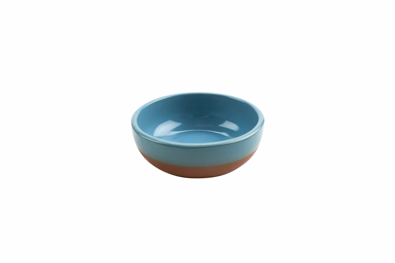 GET SH.AZC-0613RBLU Stone Heart Blue Terracotta Deep Bowl 5.51"W x 11.42"D x 5.51"H