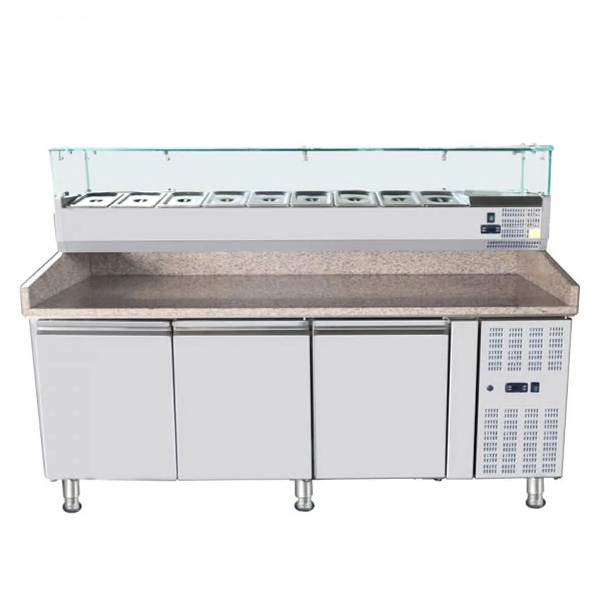 Omcan USA 46680 78" (Rs-Cn-0004-P) Refrigerated Topping Rail, 4 Pan Capacity
