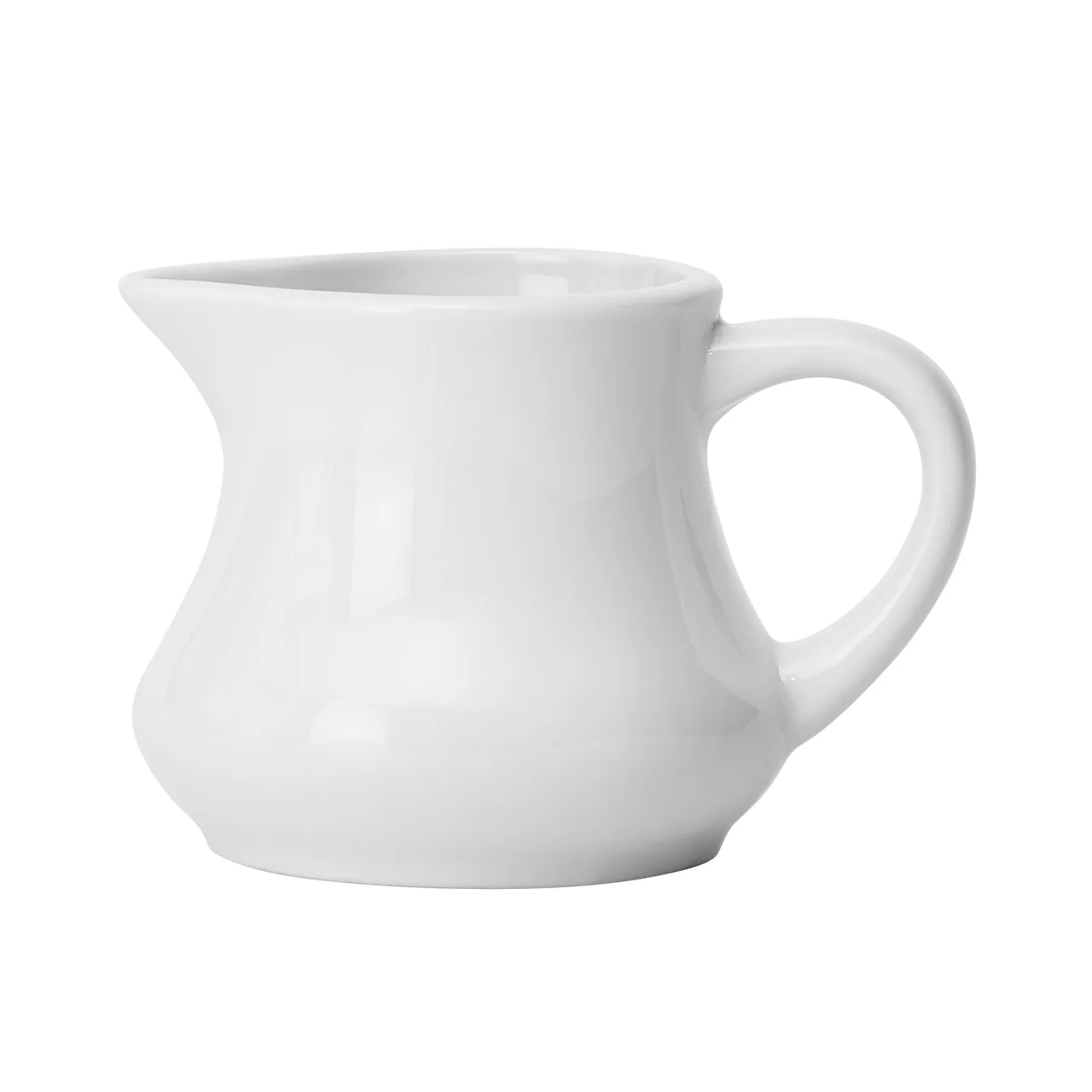 Winco ACD-6 Creamer, 6-8 oz, White Porcelain with Handle, 2-3/4" L x 2-1/4" W x 2-3/4" H – 1 Dozen