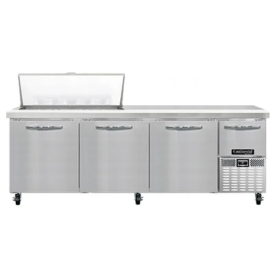Continental Refrigerator RA93N18M 93" Mega Top Sandwich Prep Table w/ 4 Doors, 18 pans