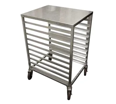 Winholt AL-1810H-SSTOP 10 Pan Half Size Mobile End Load Aluminum Bun / Sheet Pan Rack