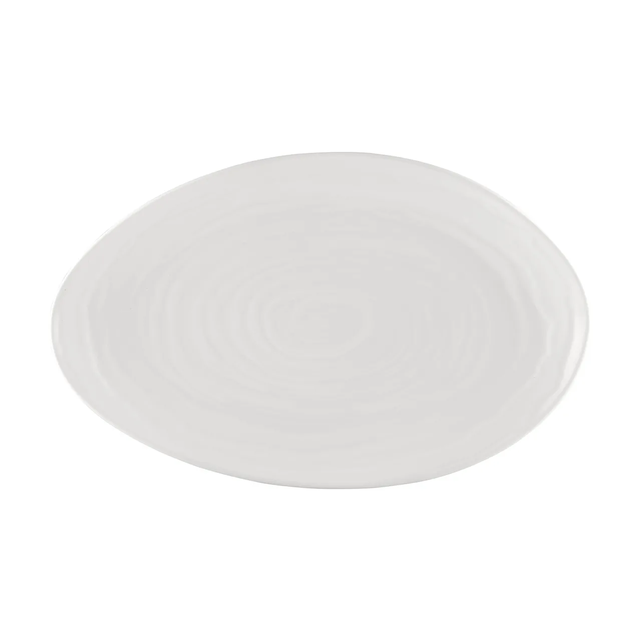 CAC China BHM-13 Bahamas Platter, 12" Oval Embossed Porcelain in Bone White - Dozen