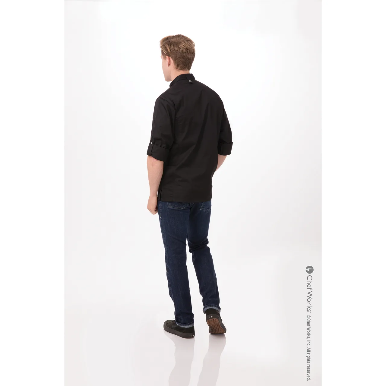 Chef Works BCLZ008-BLK-5XL Men'S Hartford Chef Coat, Black, 5XL, Poly/Cotton, Long Sleeve