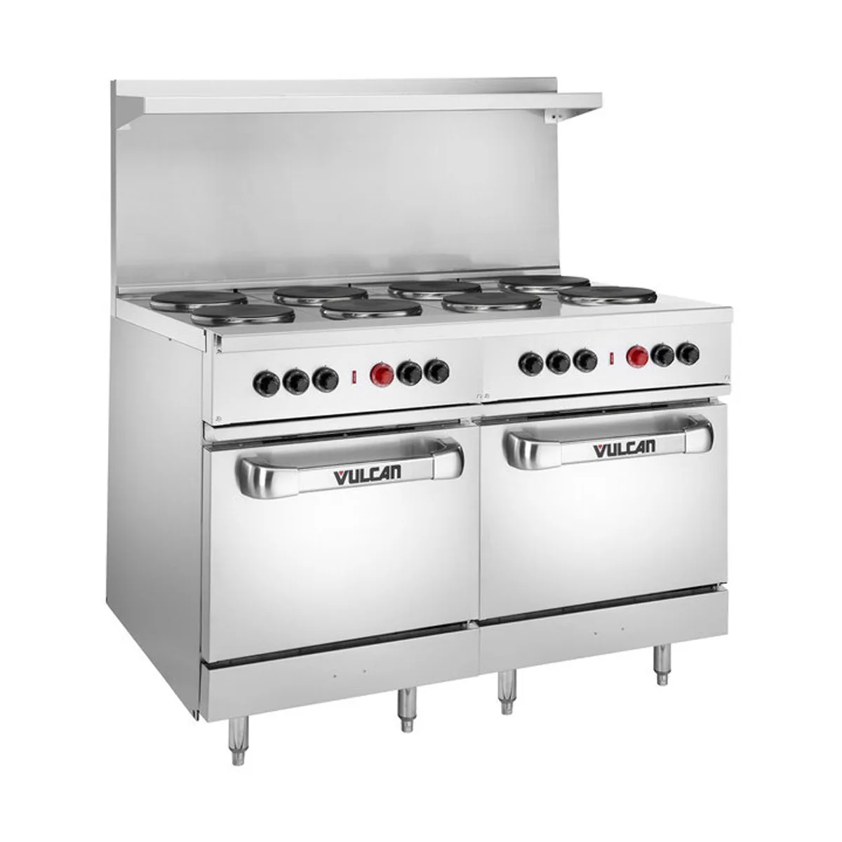 Vulcan EV48SS-8FP240 48" Electric Restaurant Range w/ 2 standard ovens, 8 French Plates, 240v