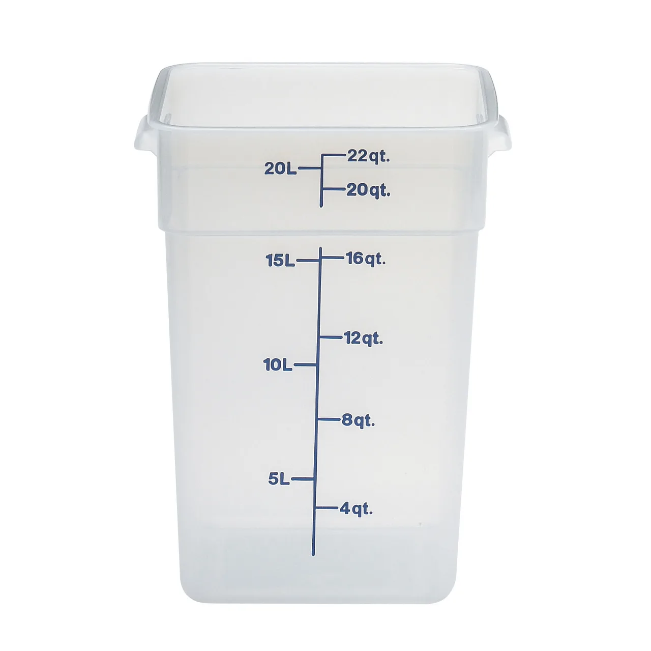 Cambro 22SFSPP190 Food Container, 22‑Qt 11‑¼"L×12‑¼"W×15‑¾"H Square, PP, Dishwasher‑Safe, NSF