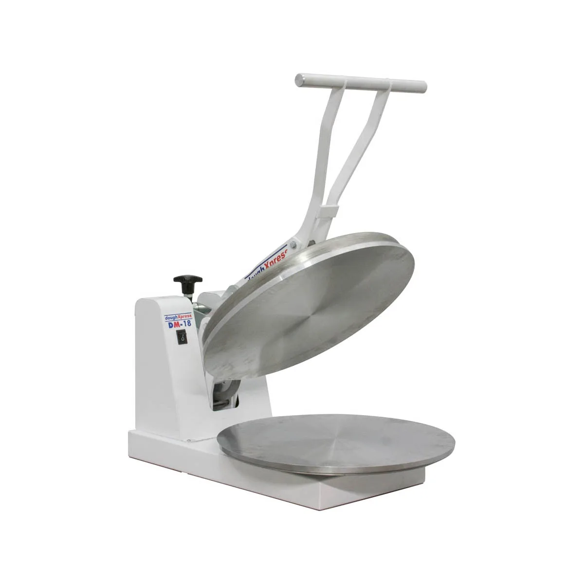 DoughXpress DM-18-120  18" Manual Clamshell Pizza Dough Press with Single Heat and Digital Temperature Control