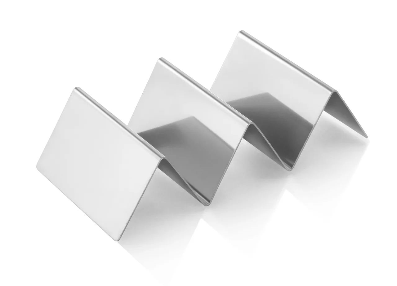 Omcan USA 47349 3‑4 Slot Stainless Steel Taco Holder, Food‑Service Tray for Tacos and Hot Dogs
