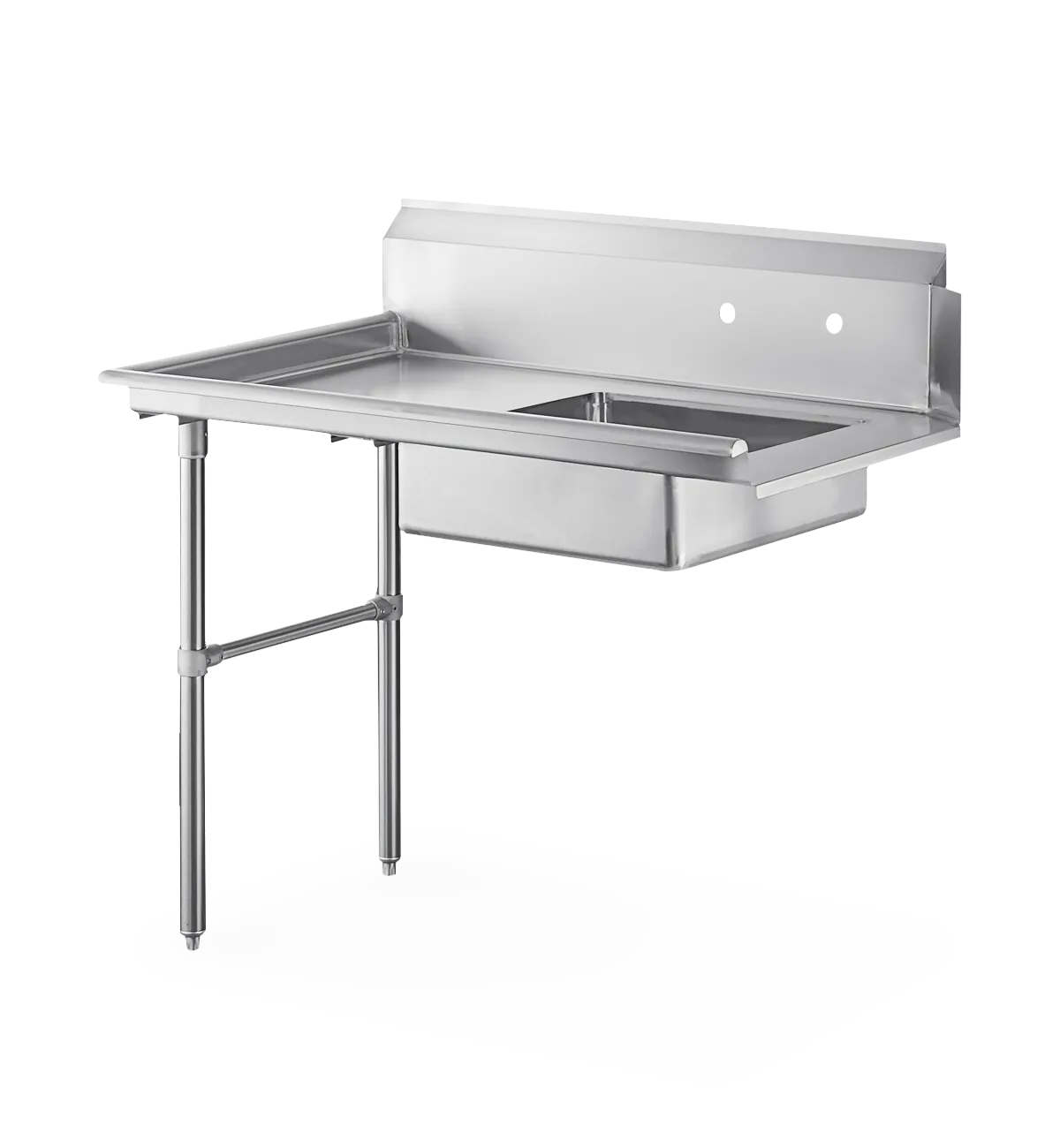 Steel Works SWUDT-48L 48"x30" Undercounter Dishtable with 20"x20" Bowl, 16 Gauge Top / Left