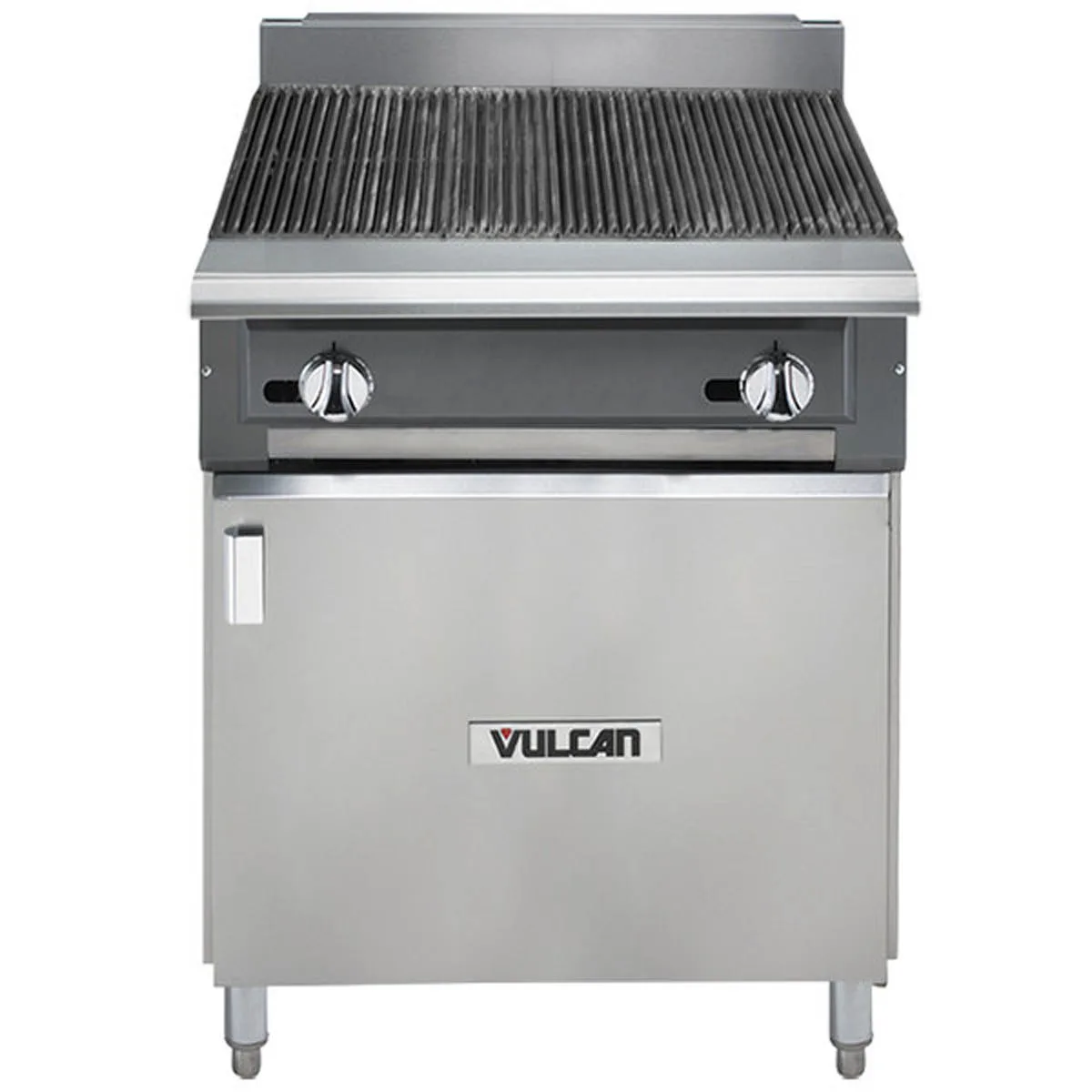 Vulcan VCBB24B 24" Gas Heavy Duty Range w/ 24" Full Charbroiler, (1) Cabinet Base, 65.000 BTU