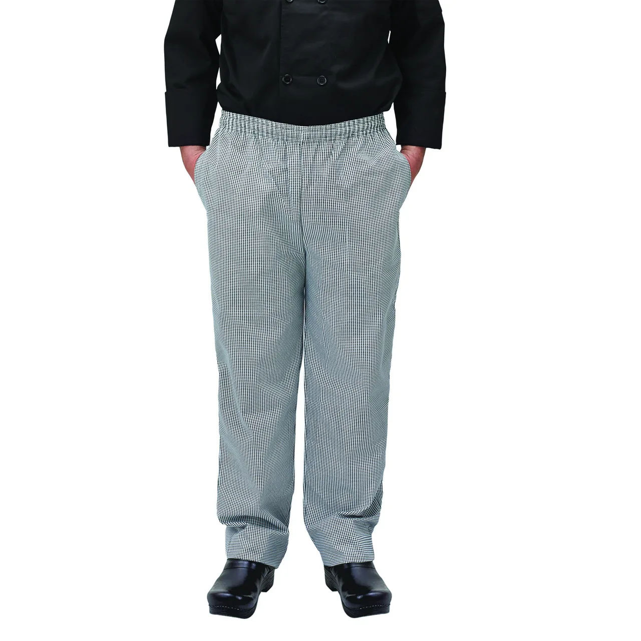 Winco UNF-4KM Newbury Chef Pants, Relaxed Fit, houndstooth, medium
