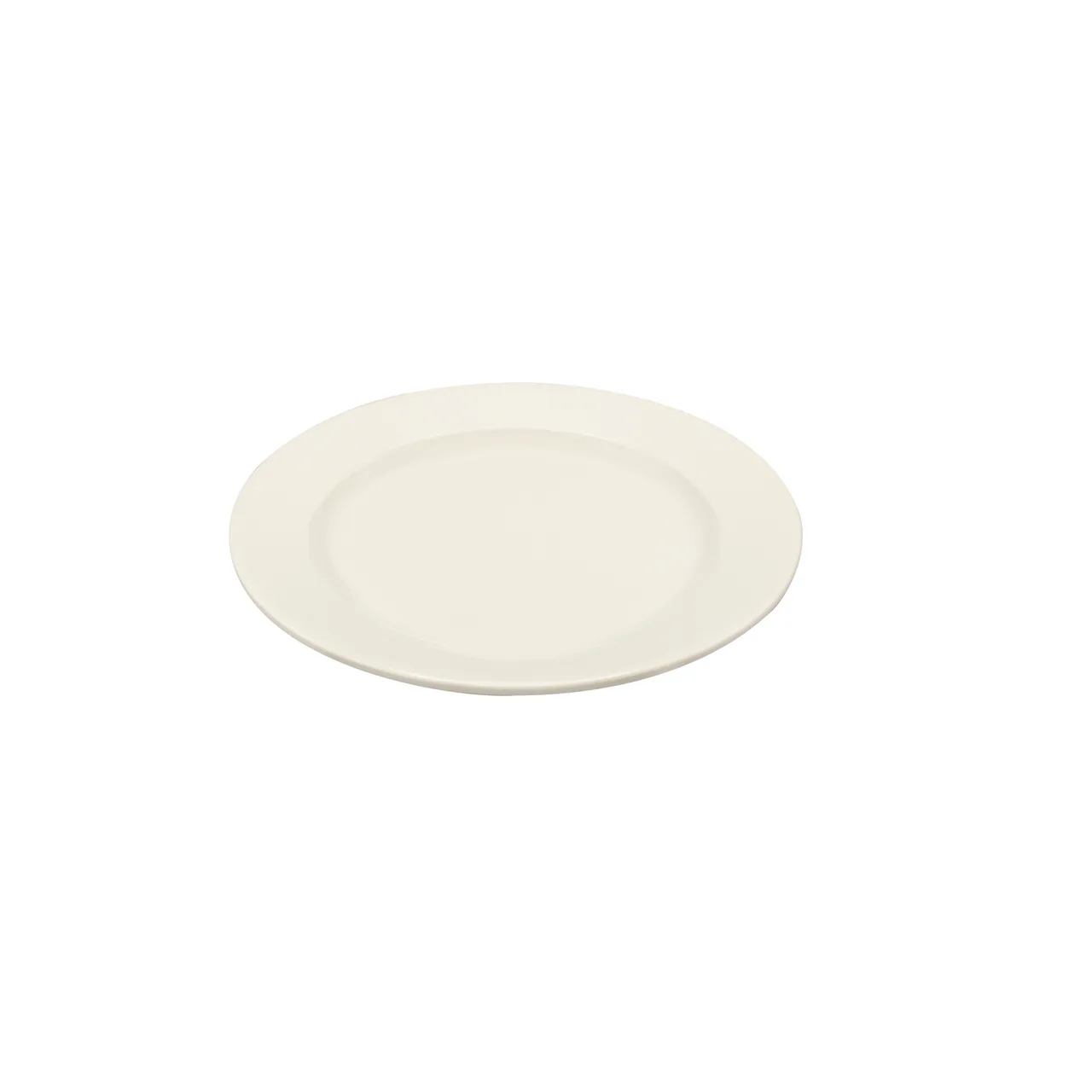 CAC China MLDRE-7 Dwight Round Plate, 7.125" Dia x 0.75" H, Ivory Melamine, Rolled Edge - 1 Dozen