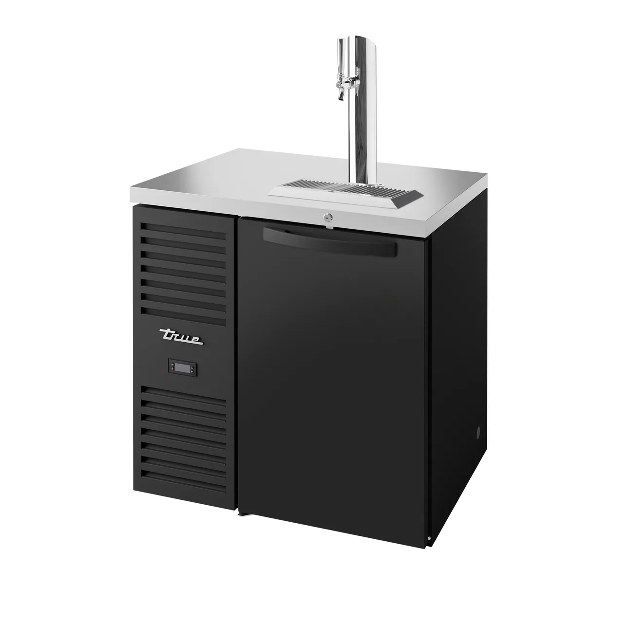 True TDR32-RI 32" One Section Black Draft Beer Cooler, 2 Kegs Capacity, 115 Volts