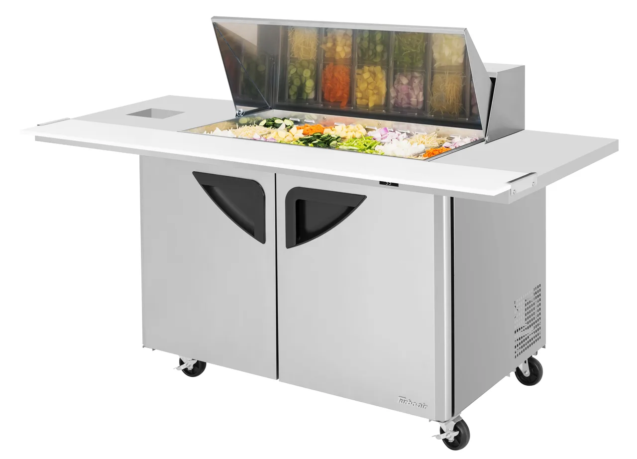 Turbo Air TST-48SD-18-E-SVC-N 72" Mega Top Sandwich/Salad Prep Table w/ 2 Doors, 18 Pans