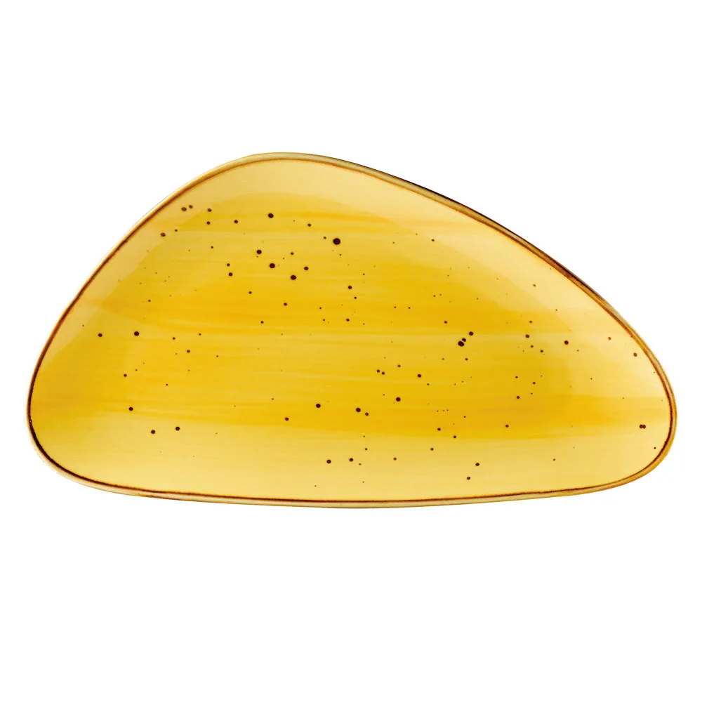 CAC China TUS-T41-SFL Tucson Plate 13-1/8" x 7-1/4" Porcelain Sunflower Glaze Safe - Dozen