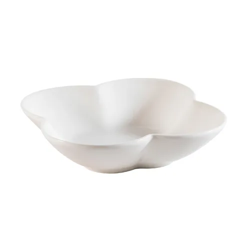 CAC China FDF-7 Flower Dish Bowl 6.5" x 6.5" x 1.75" Porcelain Bone White Microwave Safe - 1 Dozen