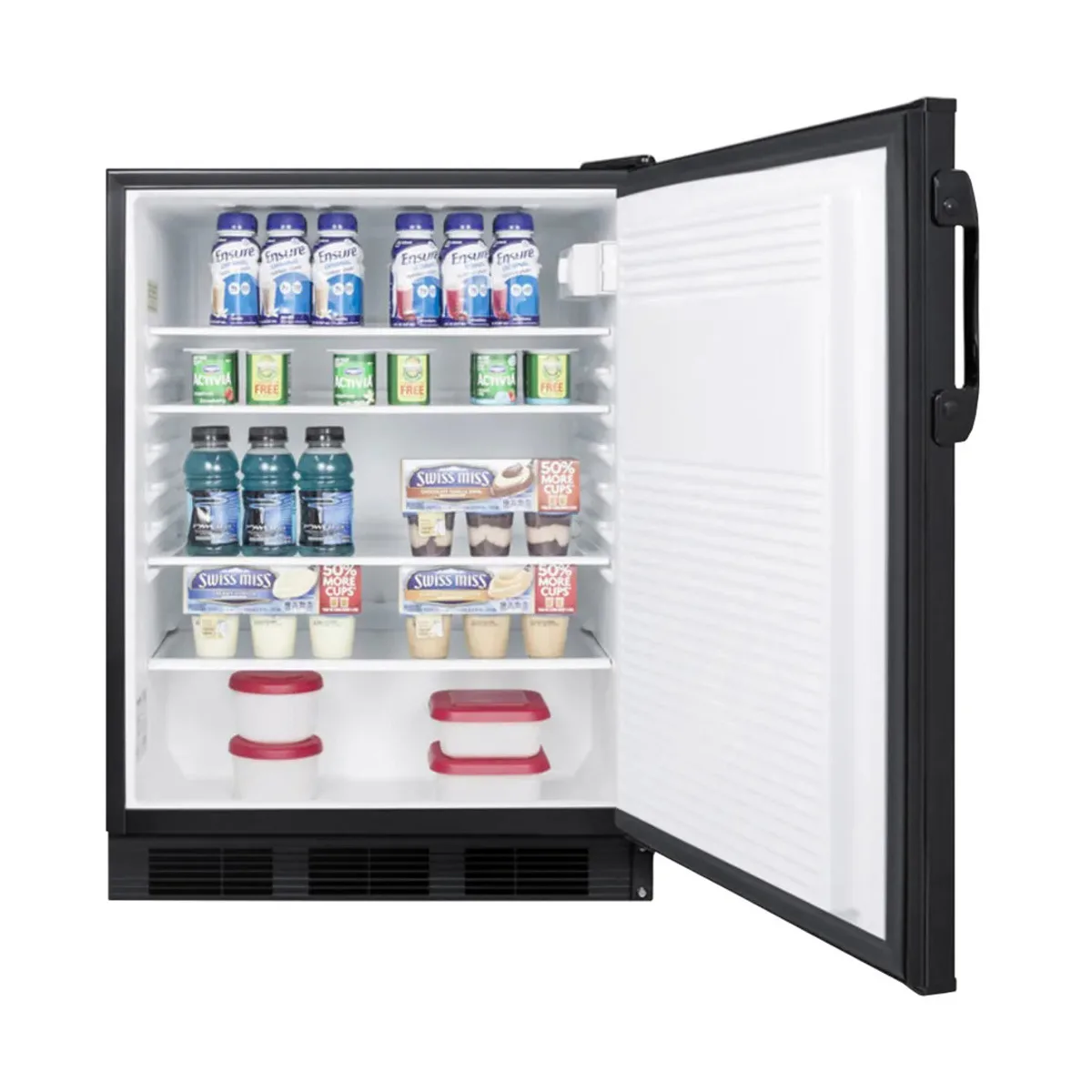 Summit FF7BKBI 24" Built-in or Freestanding Undercounter Refrigerator in Black, 5.5 cu. ft.