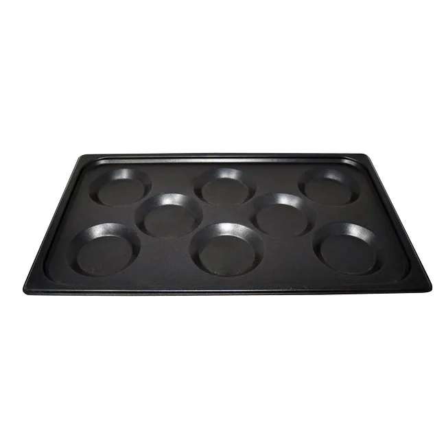 Omcan USA 44365 Multi-Baker Pan, 12" x 20" Aluminum Non‑Stick, 8 Molds, 1" Depth, 1‑1/2mm Thick