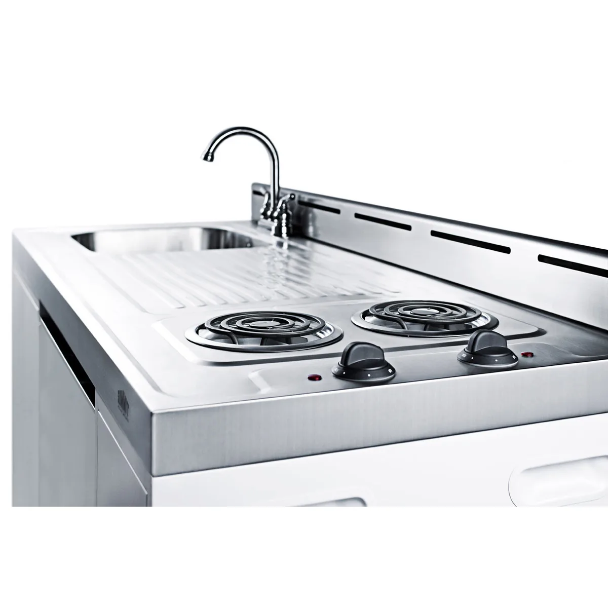 Summit C60EL All-in-One Combo Kitchen, 59.18"W x 24"D x 40"H, with deep drawn sink