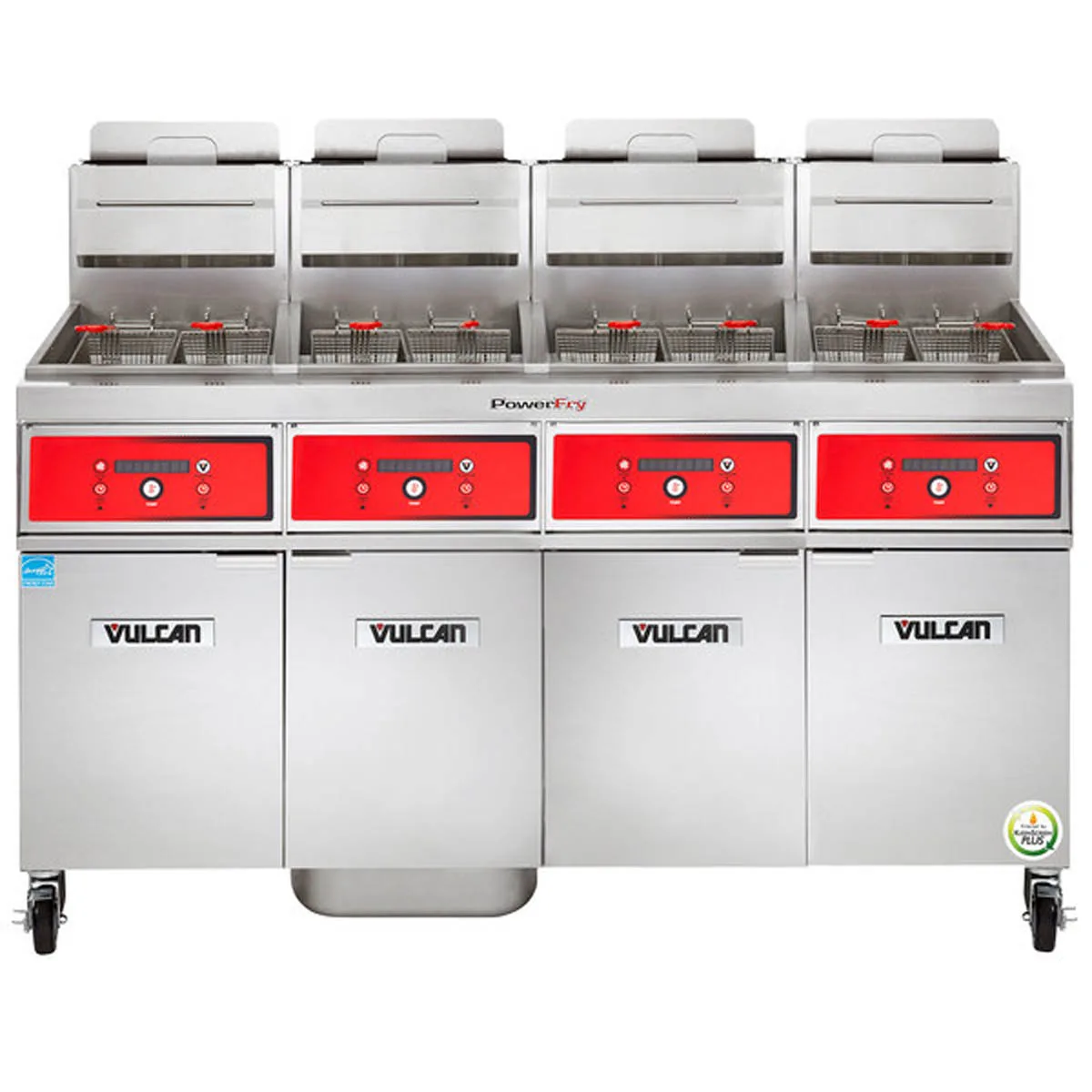 Vulcan 4TR65DF 84" Powerfry3™ Multiple Battery Gas Fryer w/ (4) 70 lbs, Frypots, Filtration System